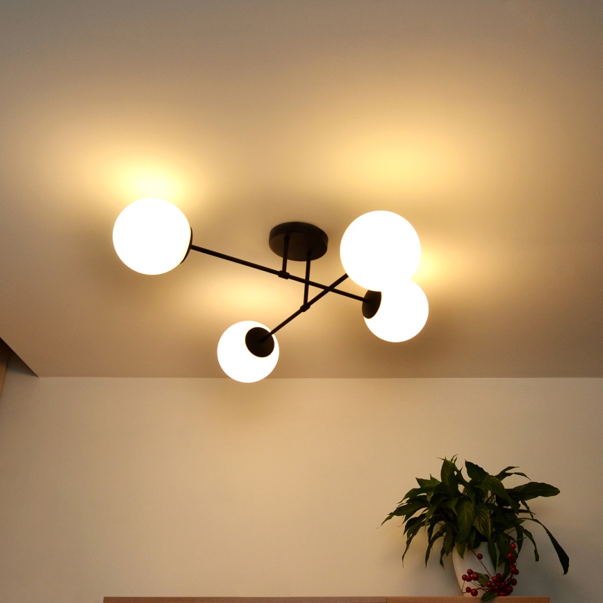 Loftlampe MOON 4xE27/15W/230V sort