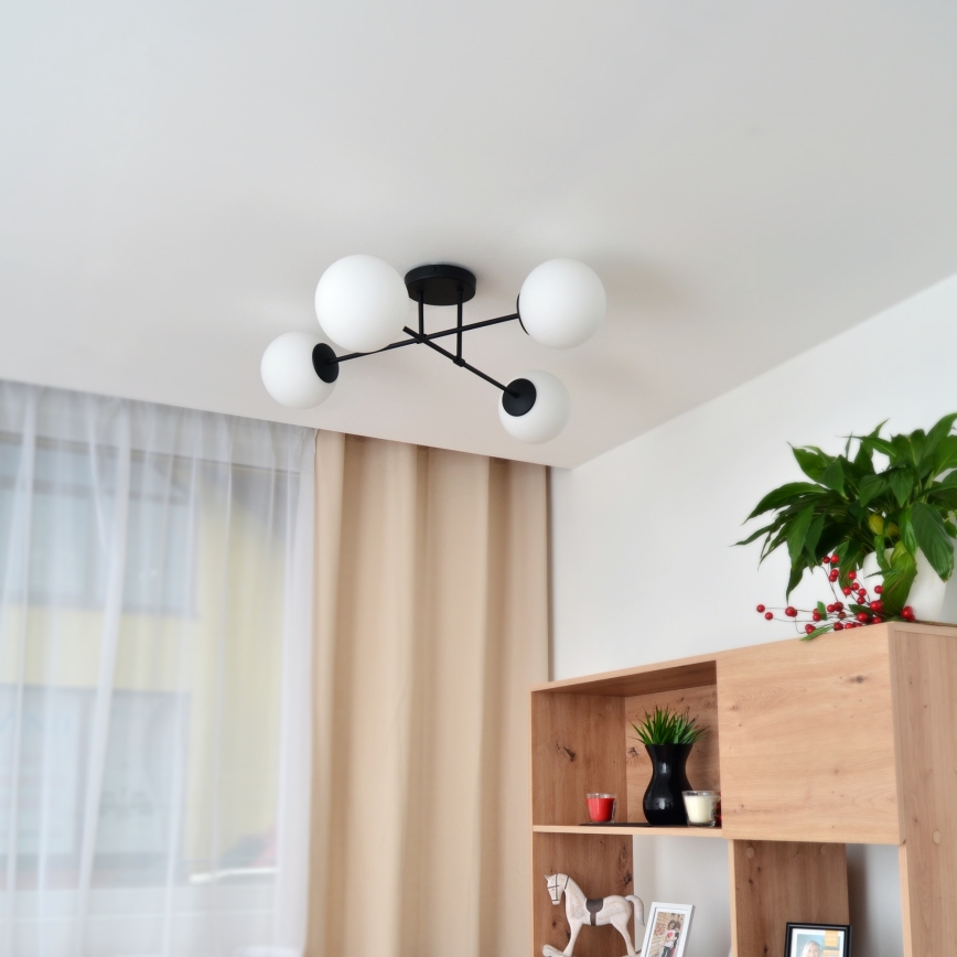 Loftlampe MOON 4xE27/15W/230V sort