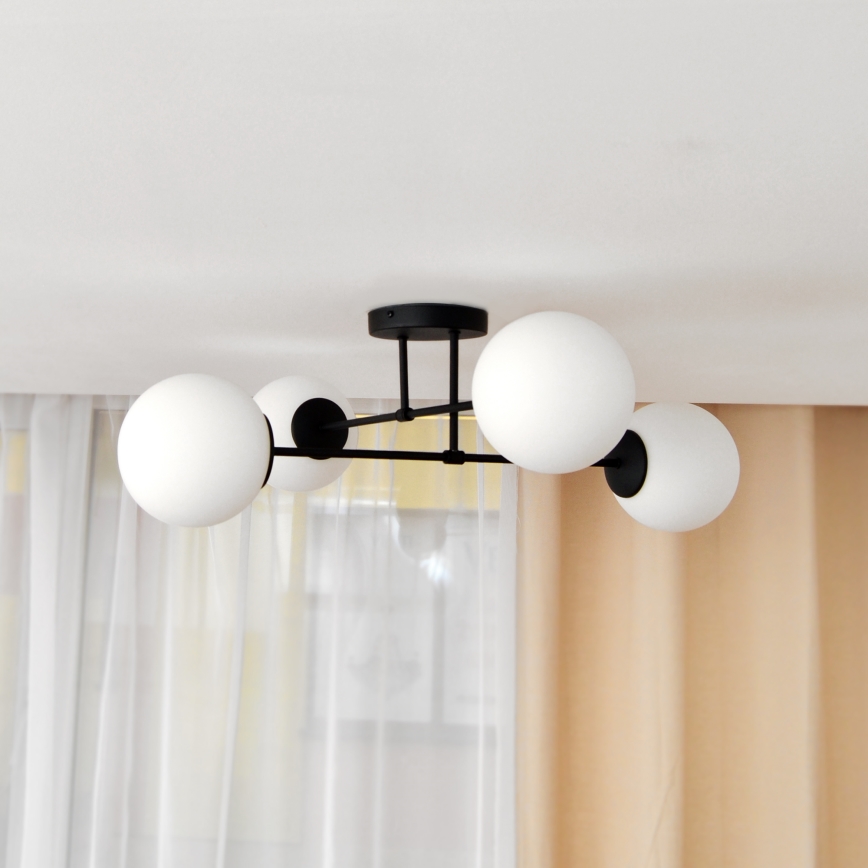 Loftlampe MOON 4xE27/15W/230V sort