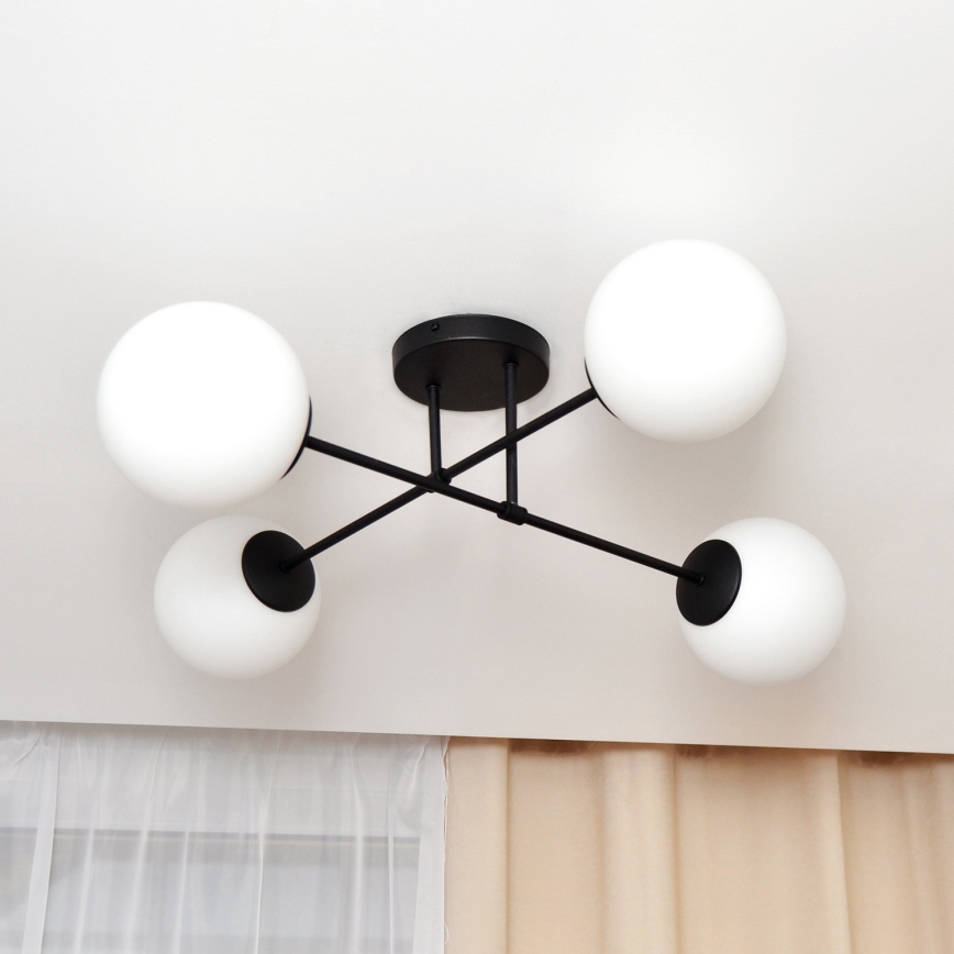 Loftlampe MOON 4xE27/15W/230V sort