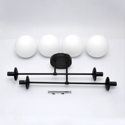Loftlampe MOON 4xE27/15W/230V sort