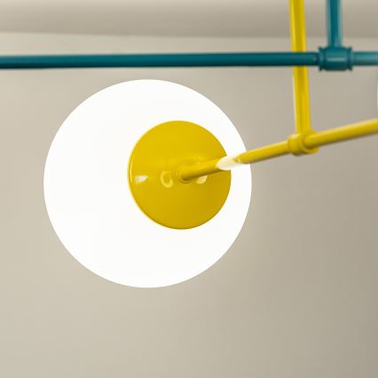 Loftlampe MOON 4xE27/15W/230V turkis/gul