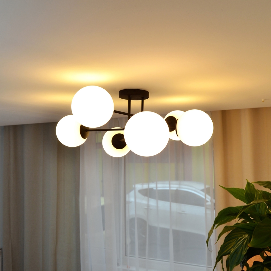 Loftlampe MOON 6xE27/15W/230V sort