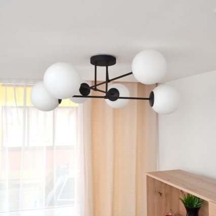 Loftlampe MOON 6xE27/15W/230V sort