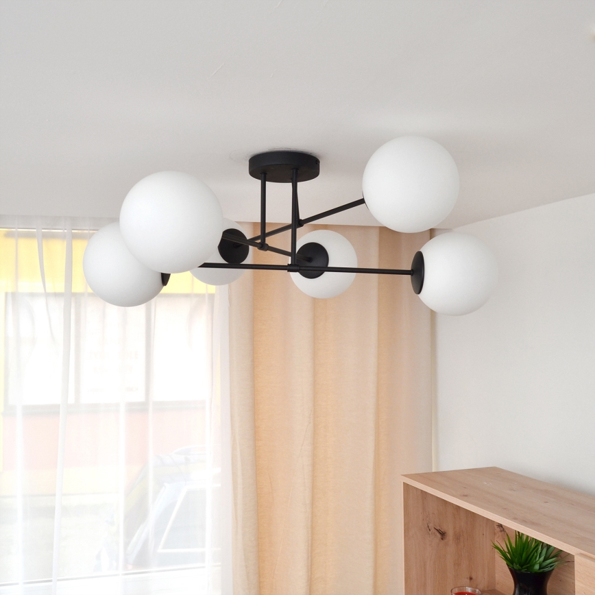 Loftlampe MOON 6xE27/15W/230V sort