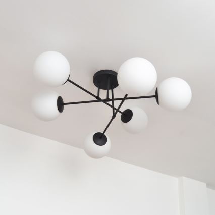Loftlampe MOON 6xE27/15W/230V sort