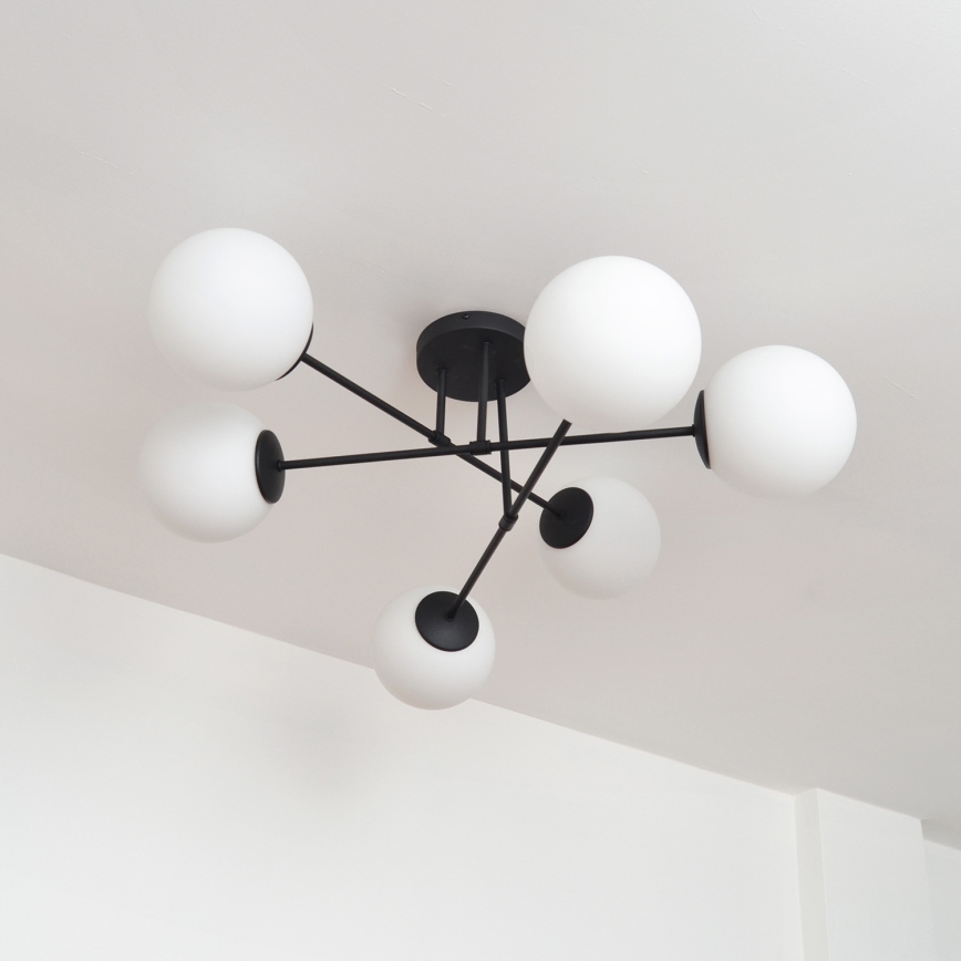 Loftlampe MOON 6xE27/15W/230V sort