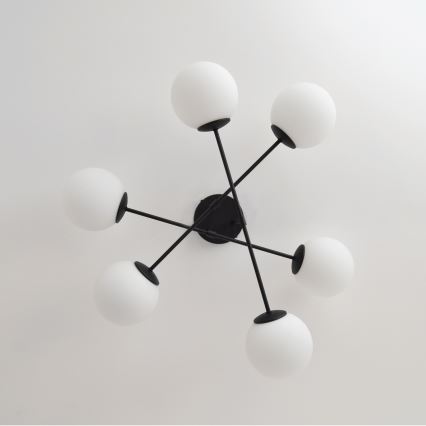 Loftlampe MOON 6xE27/15W/230V sort