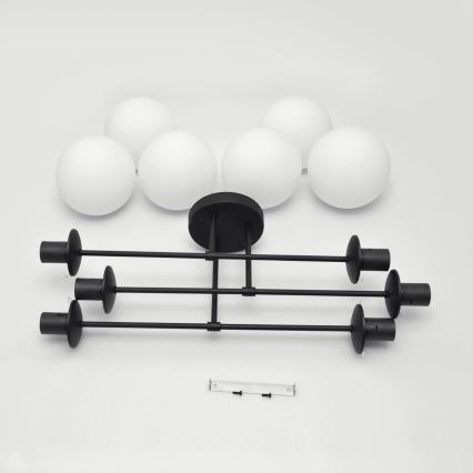 Loftlampe MOON 6xE27/15W/230V sort