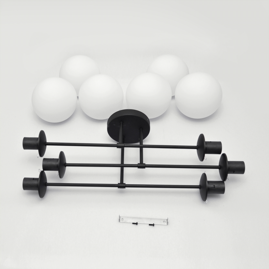 Loftlampe MOON 6xE27/15W/230V sort