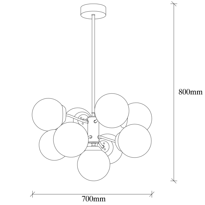 Loftlampe MUDONI 9xE27/100W/230V