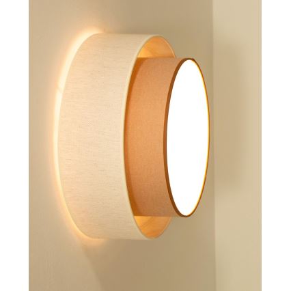 Loftlampe NATIA 1xE27/60W/230V Ø 45 cm hvid/brun