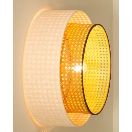 Loftlampe NATIA 1xE27/60W/230V Ø 45 cm hvid/brun