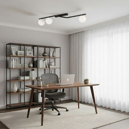 Loftlampe NATON 3xE14/10W/230V sort/hvid