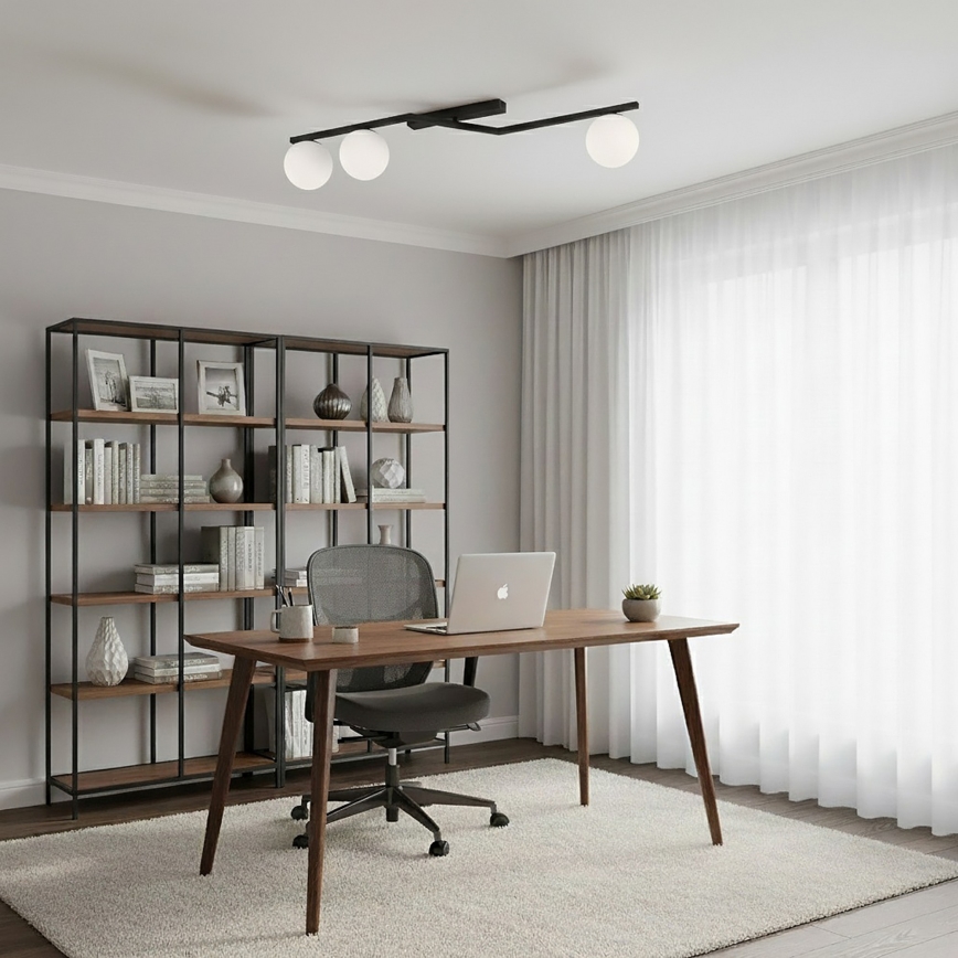 Loftlampe NATON 3xE14/10W/230V sort/hvid