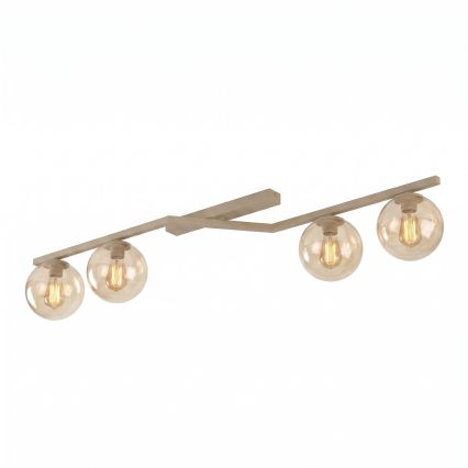 Loftlampe NATON 4xE14/10W/230V beige/røgfarvet beige