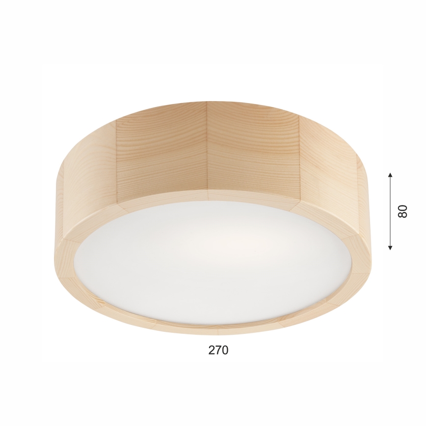 Loftlampe NATURAL 1xE27/60W/230V ø 27 cm fyrretræ