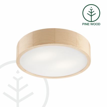 Loftlampe NATURAL 2xE27/60W/230V ø 37 cm fyrretræ