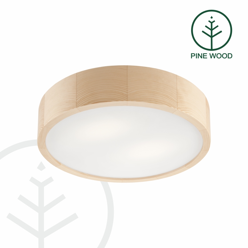 Loftlampe NATURAL 2xE27/60W/230V ø 37 cm fyrretræ