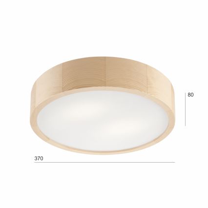 Loftlampe NATURAL 2xE27/60W/230V ø 37 cm fyrretræ