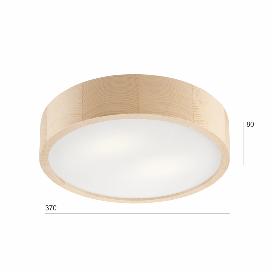 Loftlampe NATURAL 2xE27/60W/230V ø 37 cm fyrretræ