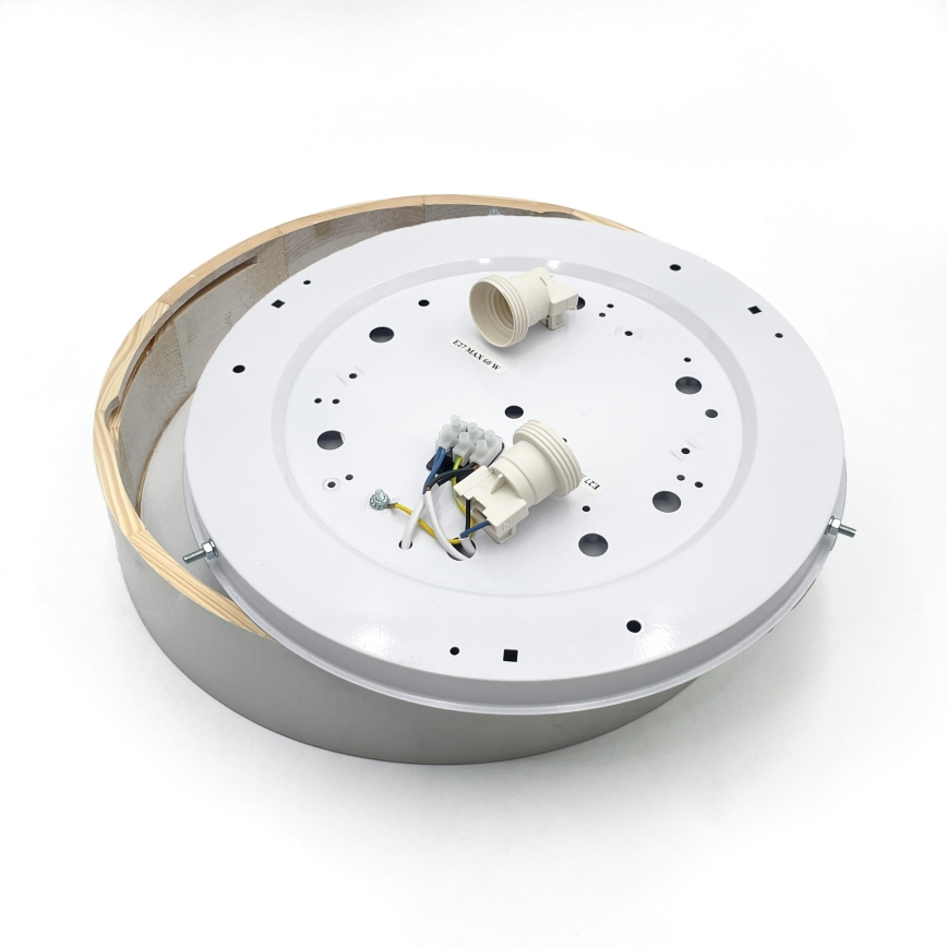 Loftlampe NATURAL 3xE27/15W/230V Ø 37,5 cm fyrretræ/hvid