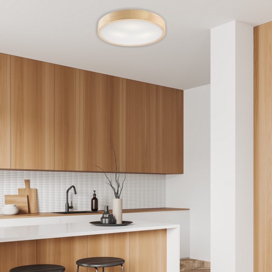 Loftlampe NATURAL 3xE27/60W/230V ø 47 cm fyrretræ
