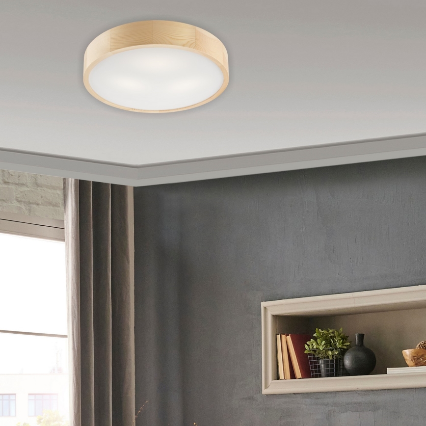 Loftlampe NATURAL 3xE27/60W/230V ø 47 cm fyrretræ