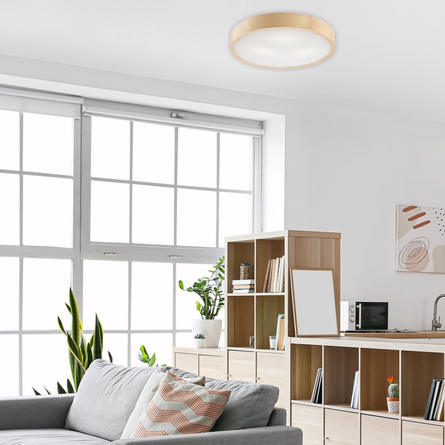 Loftlampe NATURAL 3xE27/60W/230V ø 47 cm fyrretræ