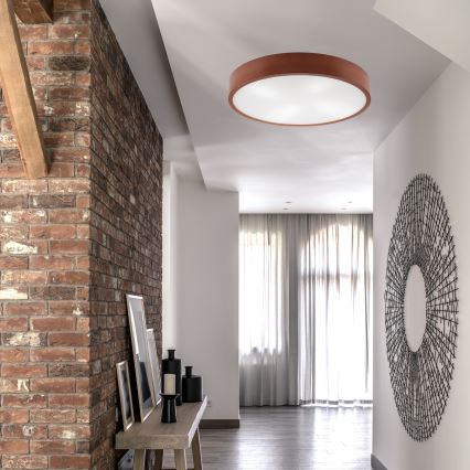 Loftlampe NATURAL 4xE27/60W/230V ø 57,5 cm fyrretræ/brun