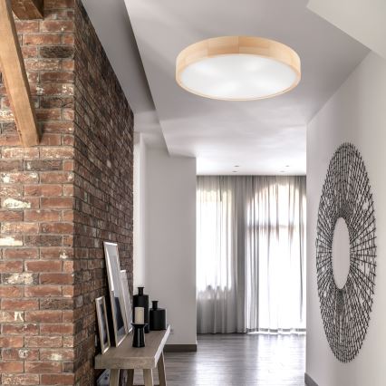Loftlampe NATURAL 4xE27/60W/230V ø 57,5 cm fyrretræ