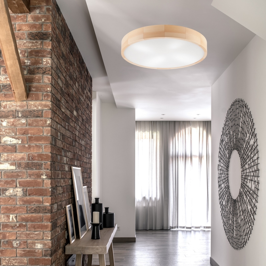 Loftlampe NATURAL 4xE27/60W/230V ø 57,5 cm fyrretræ