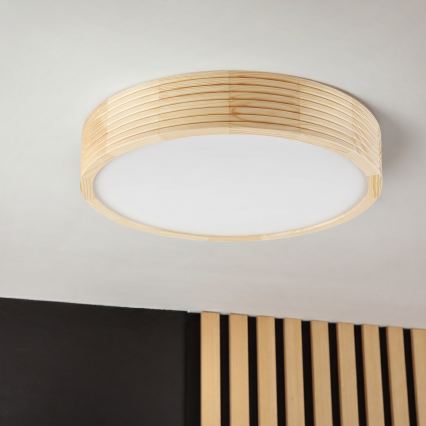 Loftlampe NATURAL MODERN 2xE27/15W/230V Ø 37,5 cm fyrretræ