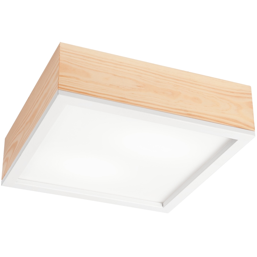 Loftlampe NATURAL SQUARE 2xE27/15W/230V 31x31 cm fyrretræ/hvid