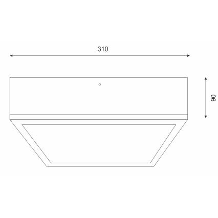 Loftlampe NATURAL SQUARE 2xE27/15W/230V 31x31 cm fyrretræ/hvid