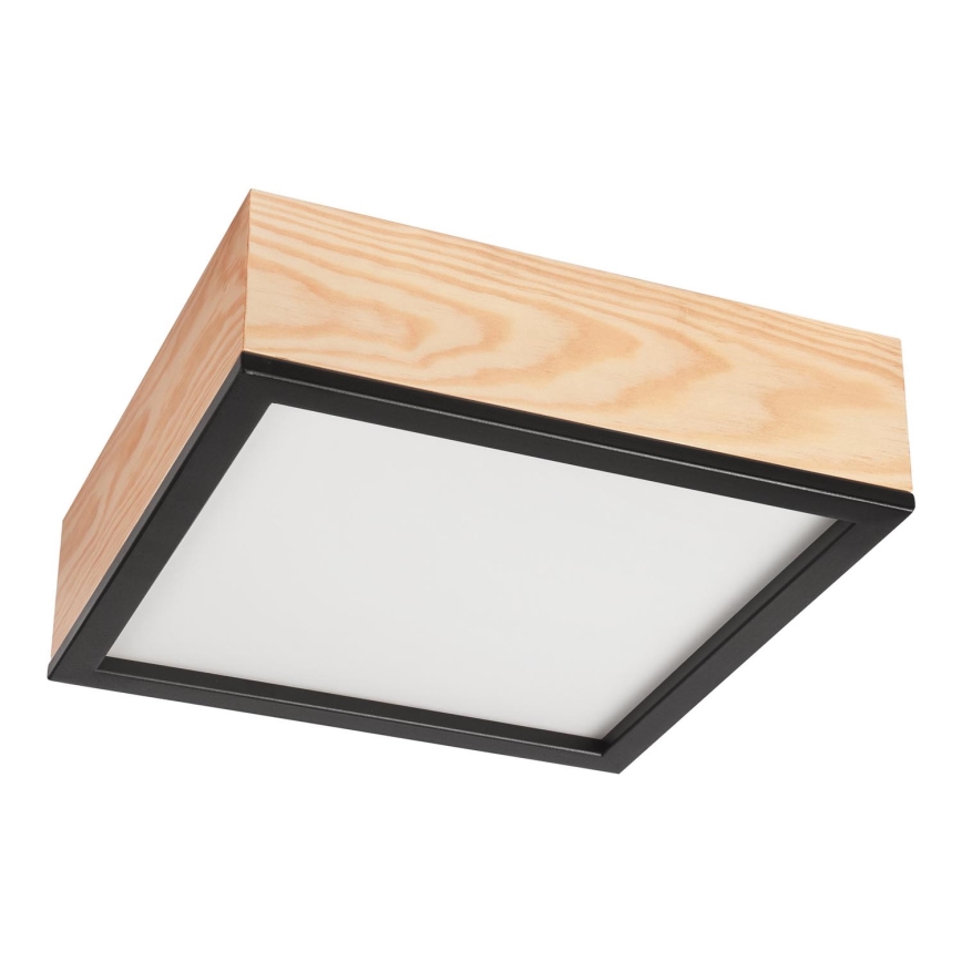 Loftlampe NATURAL SQUARE 2xE27/15W/230V 31x31 cm fyrretræ/sort