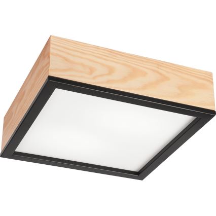 Loftlampe NATURAL SQUARE 2xE27/15W/230V 31x31 cm fyrretræ/sort