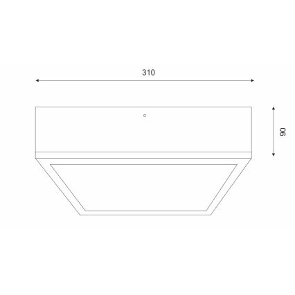 Loftlampe NATURAL SQUARE 2xE27/15W/230V 31x31 cm fyrretræ/sort