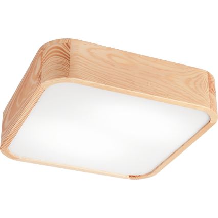 Loftlampe NATURAL SQUARE 2xE27/15W/230V 35x35 cm fyrretræ