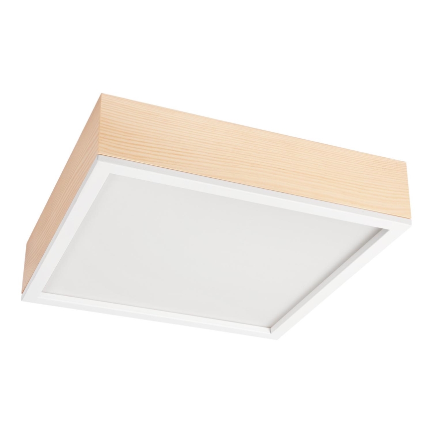 Loftlampe NATURAL SQUARE 4xE27/15W/230V 39x39 cm fyrretræ/hvid