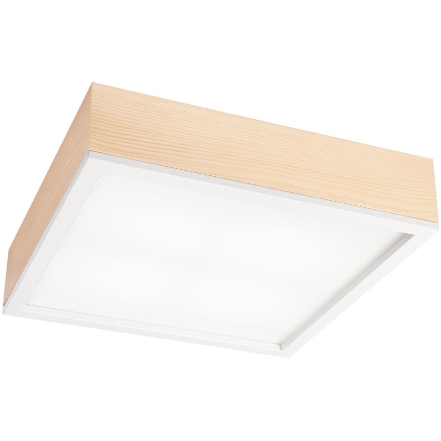 Loftlampe NATURAL SQUARE 4xE27/15W/230V 39x39 cm fyrretræ/hvid
