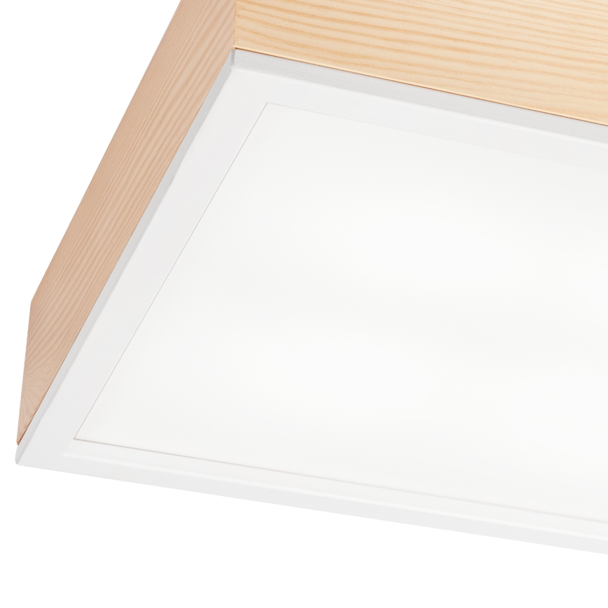 Loftlampe NATURAL SQUARE 4xE27/15W/230V 39x39 cm fyrretræ/hvid