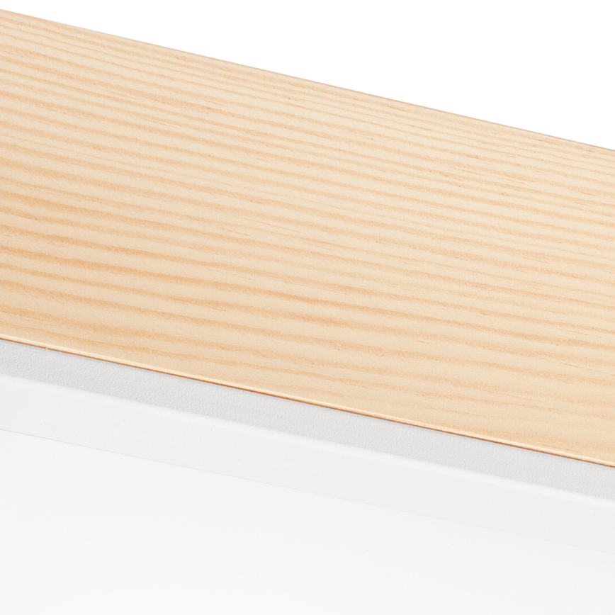 Loftlampe NATURAL SQUARE 4xE27/15W/230V 39x39 cm fyrretræ/hvid