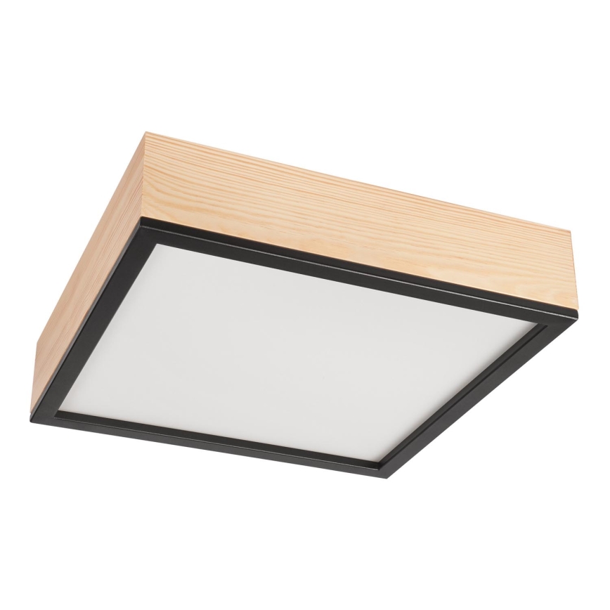 Loftlampe NATURAL SQUARE 4xE27/15W/230V 39x39 cm fyrretræ/sort