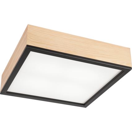 Loftlampe NATURAL SQUARE 4xE27/15W/230V 39x39 cm fyrretræ/sort