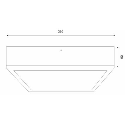 Loftlampe NATURAL SQUARE 4xE27/15W/230V 39x39 cm fyrretræ/sort