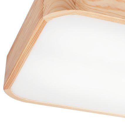 Loftlampe NATURAL SQUARE 4xE27/15W/230V 45x45 cm fyrretræ