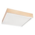 Loftlampe NATURAL SQUARE 4xE27/15W/230V 48x48 cm fyrretræ/hvid