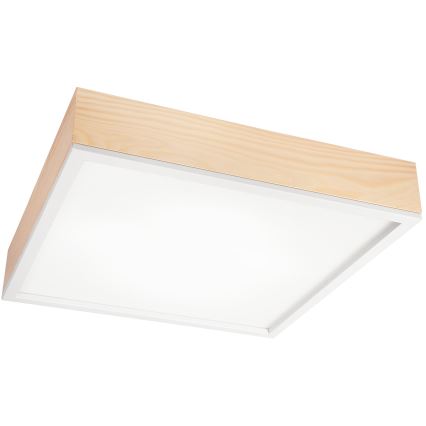 Loftlampe NATURAL SQUARE 4xE27/15W/230V 48x48 cm fyrretræ/hvid