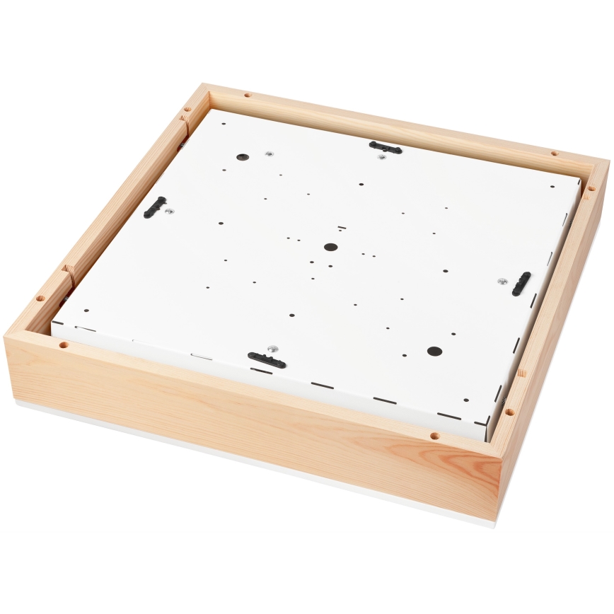 Loftlampe NATURAL SQUARE 4xE27/15W/230V 48x48 cm fyrretræ/hvid